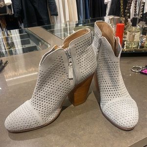 Rag & Bone Margot light grey suede perforated bootie
